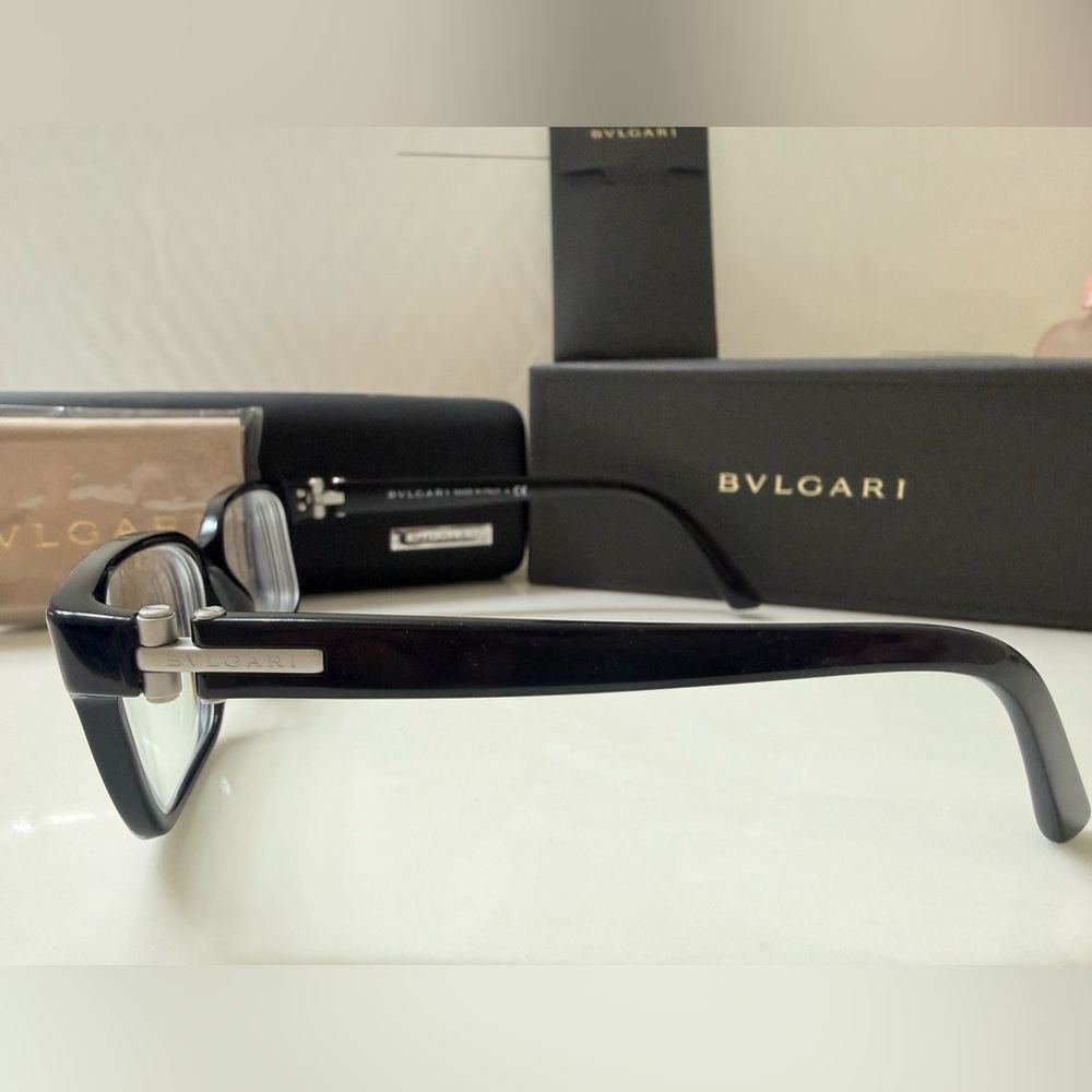 Bulgari Black Rectangular Eyeglass Frames - image 4